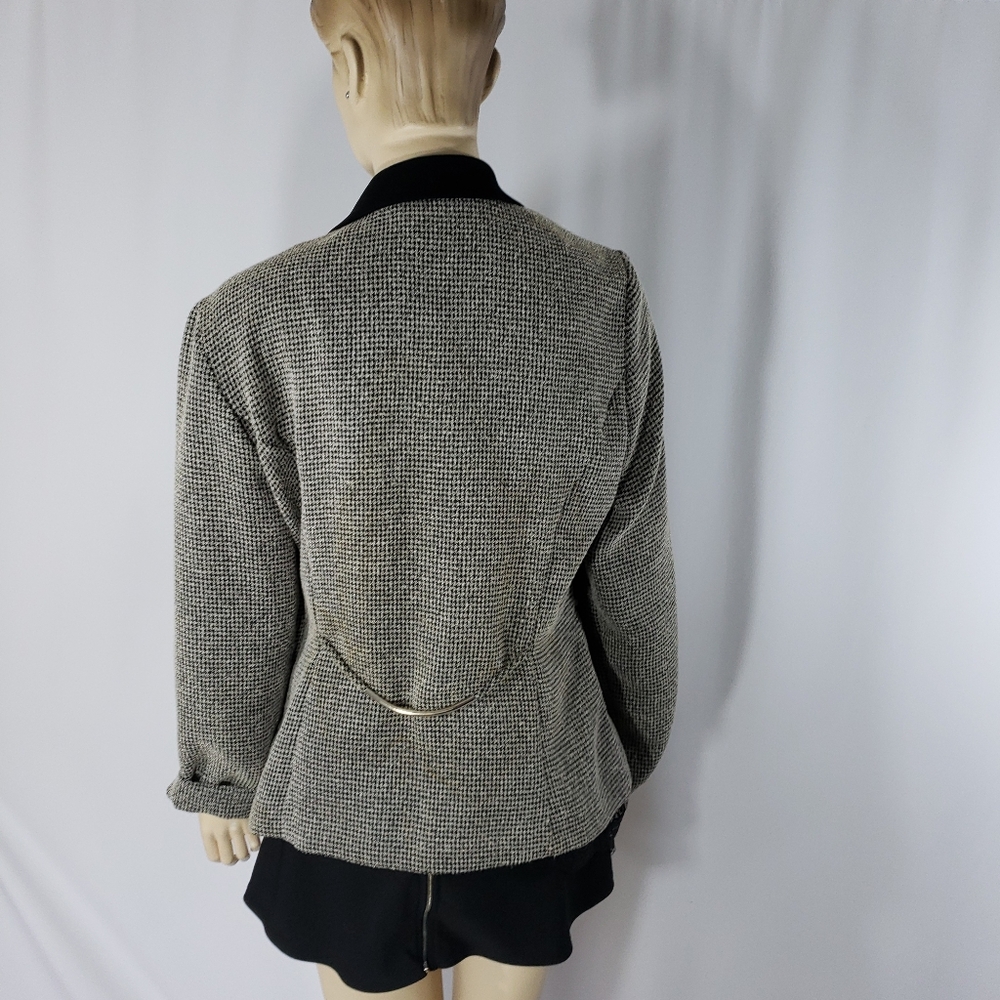 🍀Tweed jacket blazer🍀with velvet black collar - Picture 6 of 8